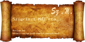 Szigriszt Márta névjegykártya