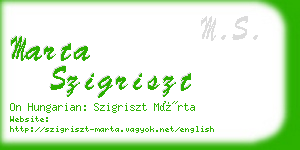 marta szigriszt business card